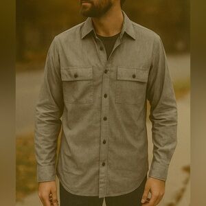GAP Gray Button-Up Shirt | Size Small | Minimalist Casual Layering Essential